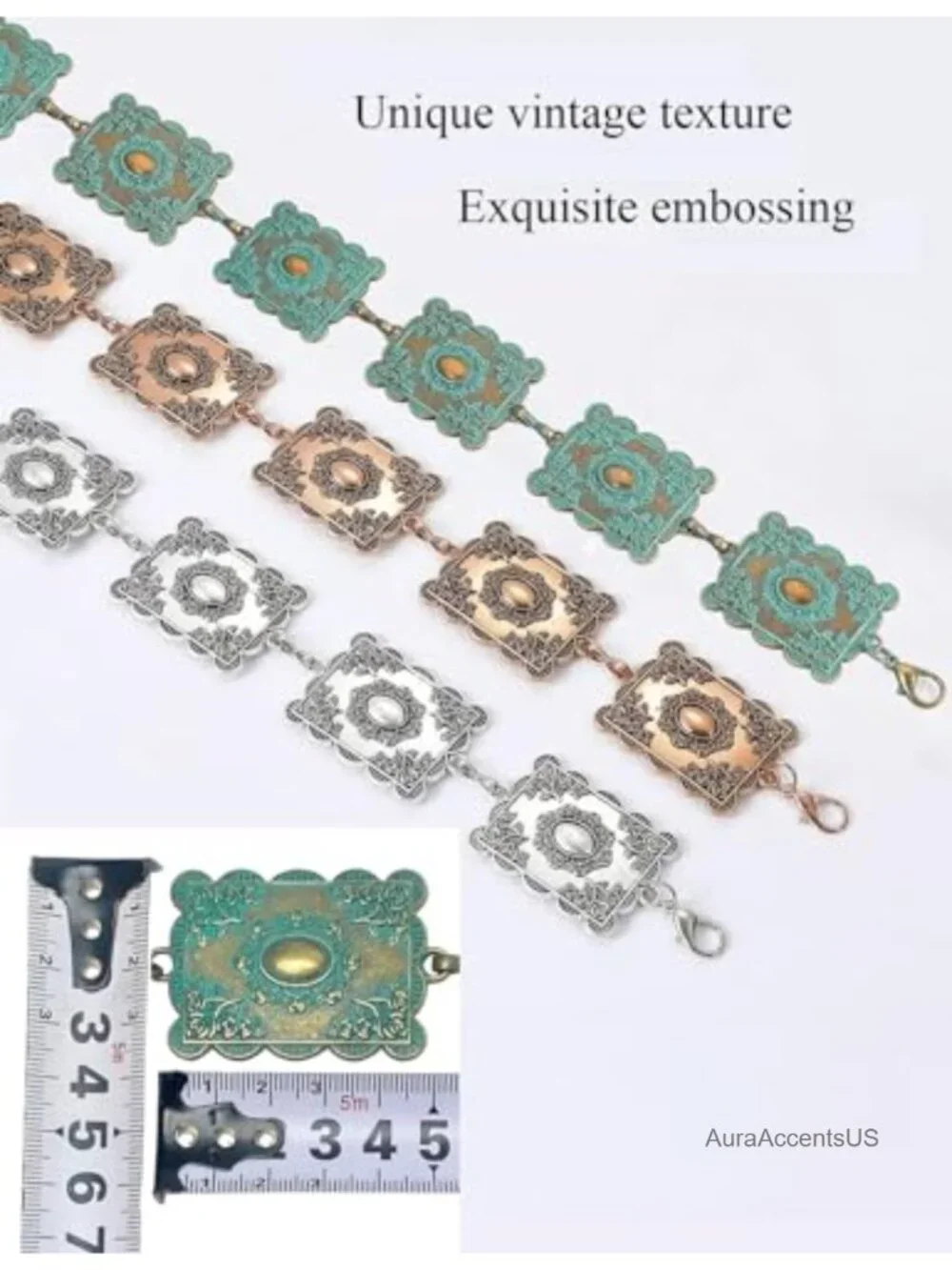 Western Metal Concho Chain Belt for Dresses Jeans Country Concert
